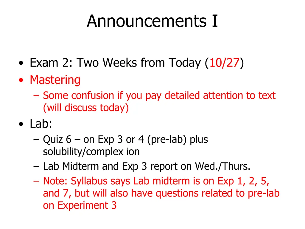 announcements i