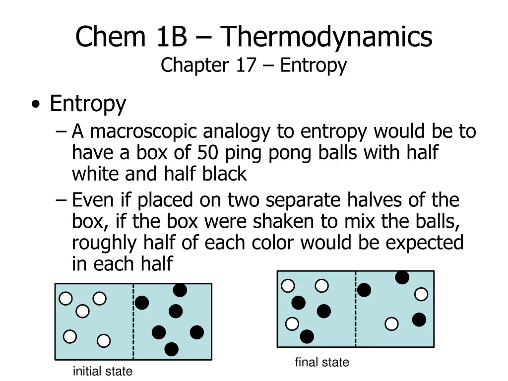 chem 1b thermodynamics chapter 17 entropy 2