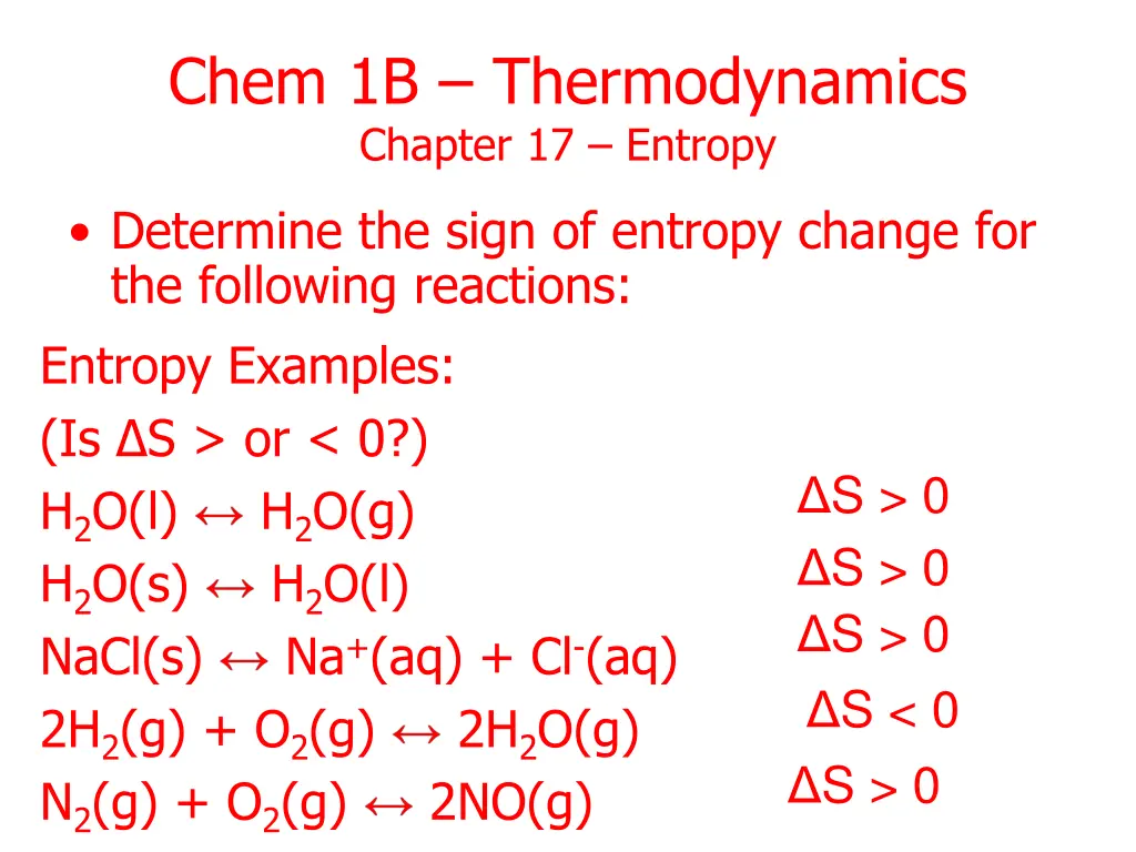 chem 1b thermodynamics chapter 17 entropy 4