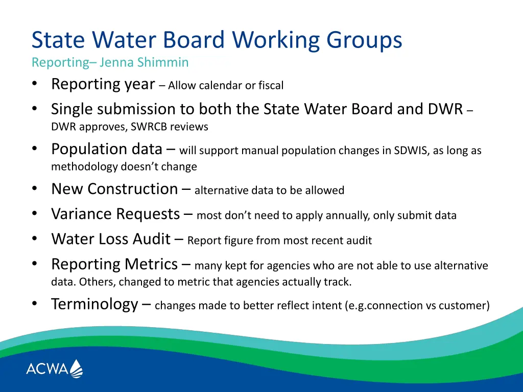 state water board working groups reporting jenna