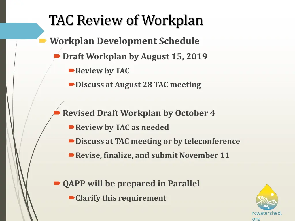 tac review of workplan 1