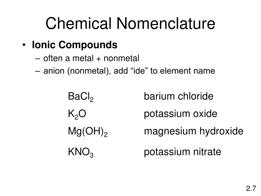 chemical nomenclature
