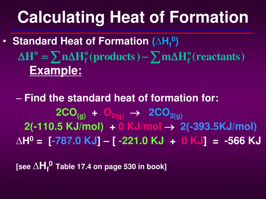 calculating heat of formation 1