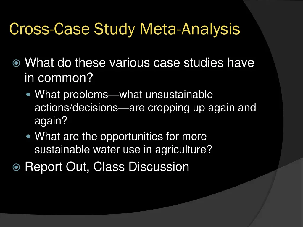 cross case study meta analysis