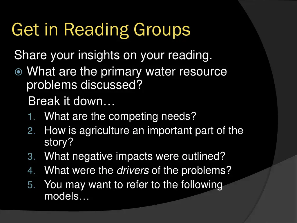 get in reading groups