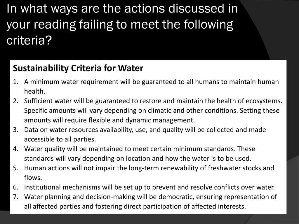in what ways are the actions discussed in your