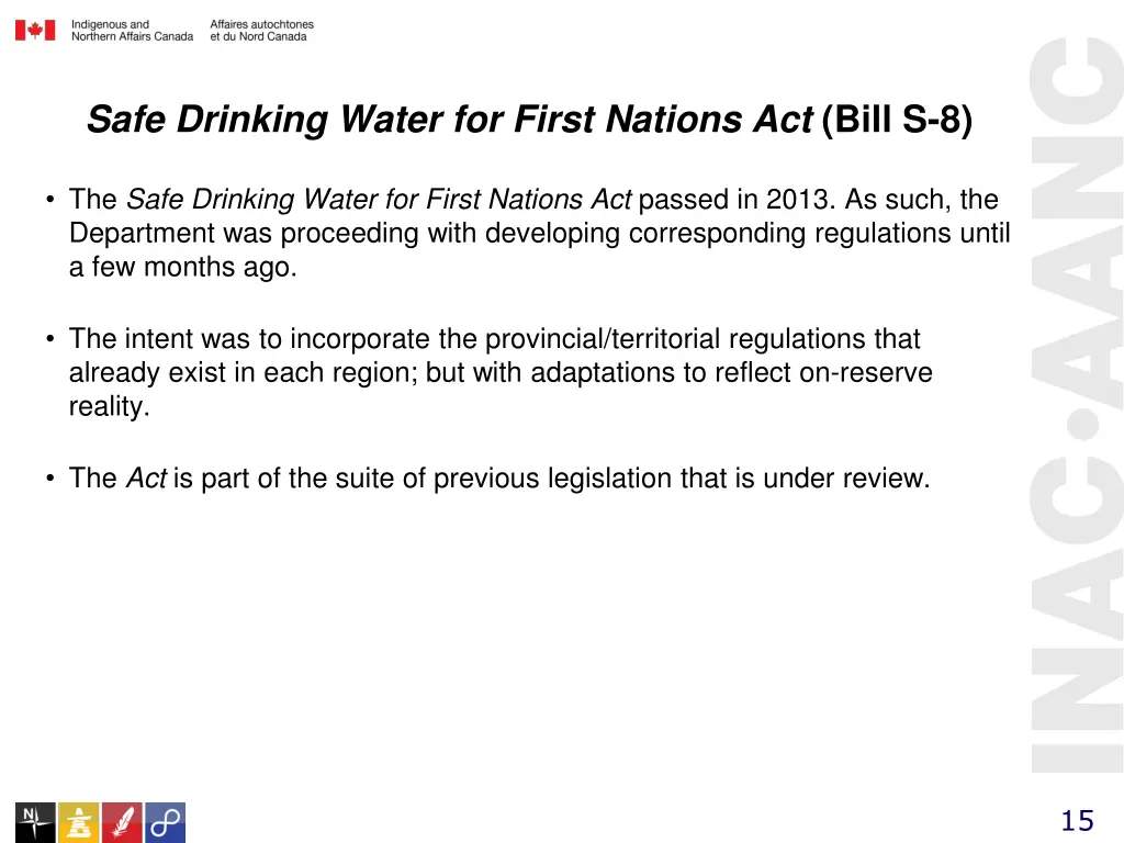safe drinking water for first nations act bill s 8