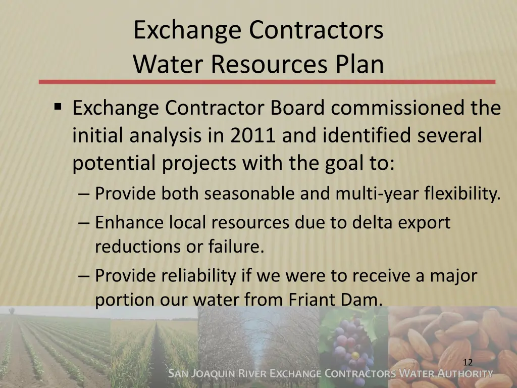 exchange contractors water resources plan