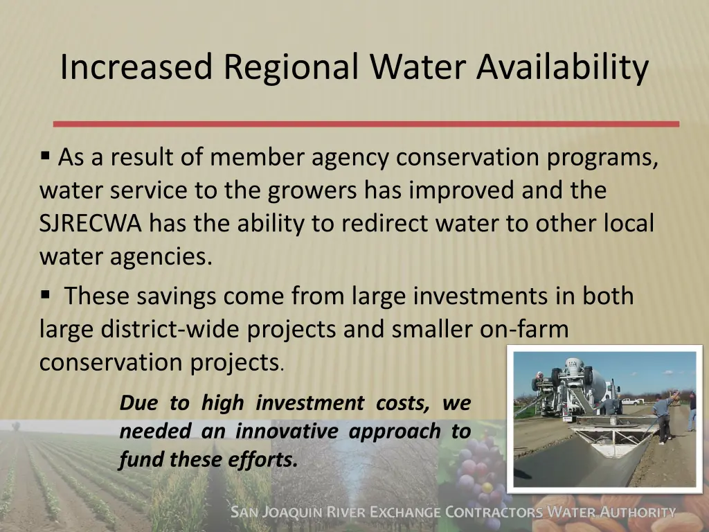increased regional water availability