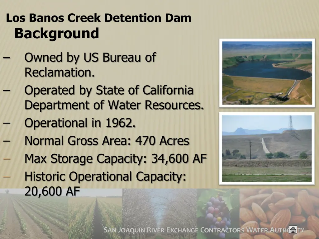 los banos creek detention dam background