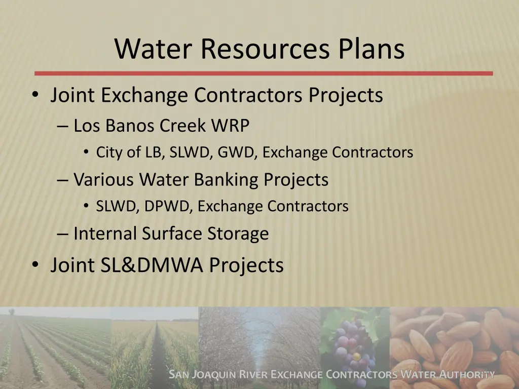 water resources plans