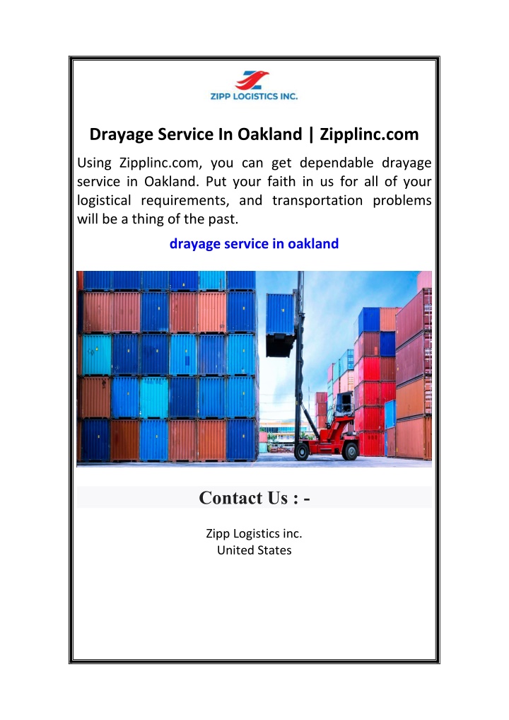 drayage service in oakland zipplinc com