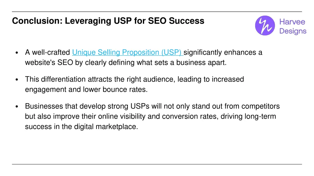 conclusion leveraging usp for seo success