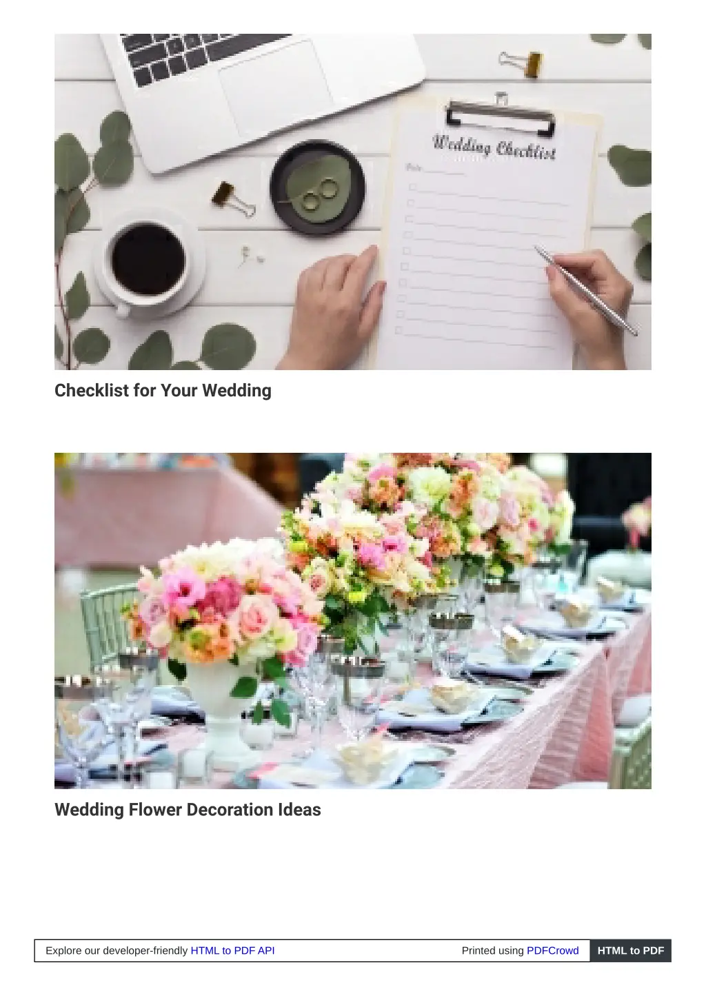 checklist for your wedding