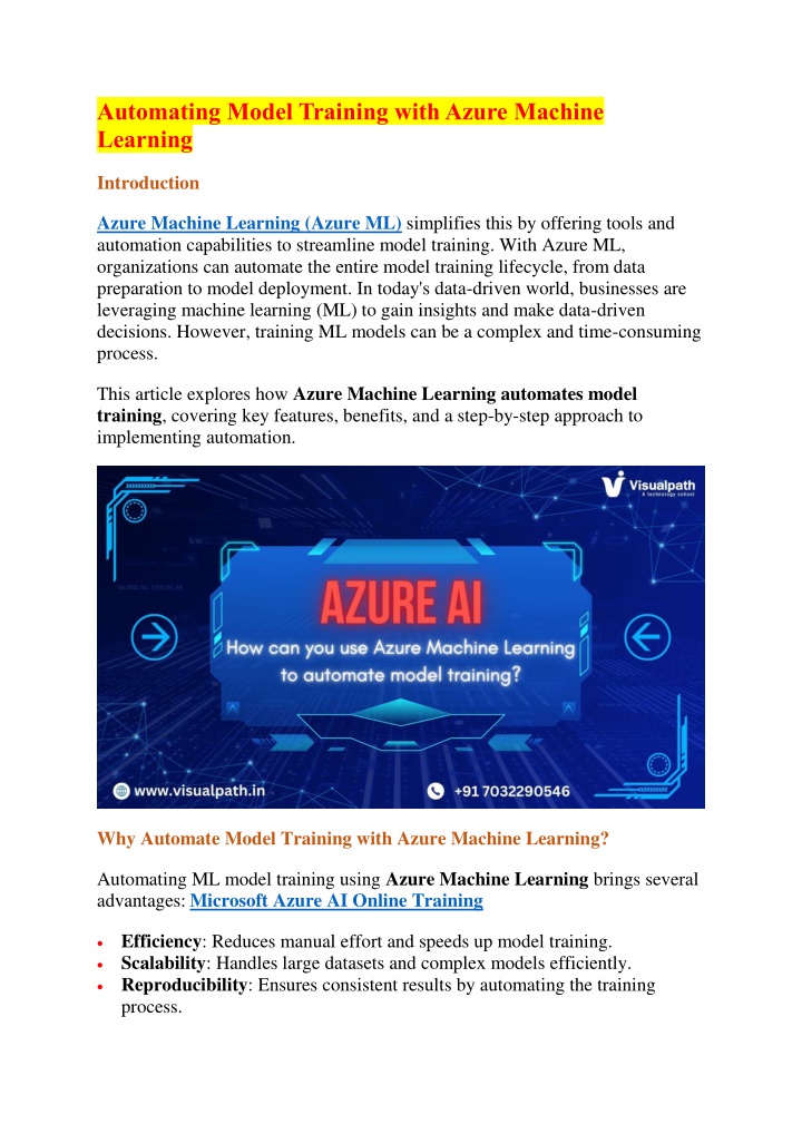automating model training with azure machine