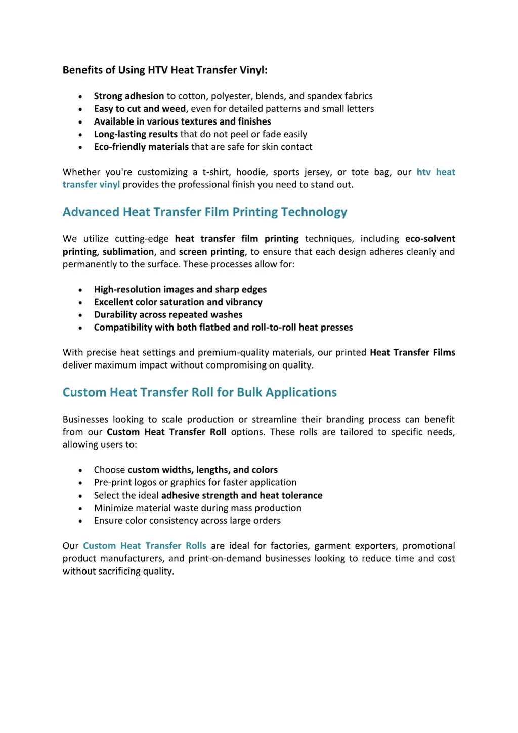 benefits of using htv heat transfer vinyl