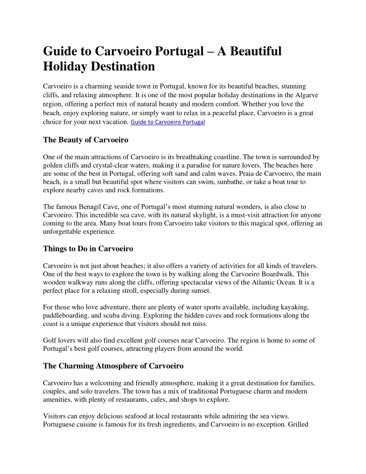guide to carvoeiro portugal a beautiful holiday
