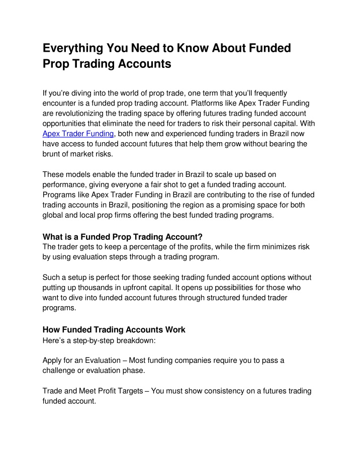 everything you need to know about funded prop