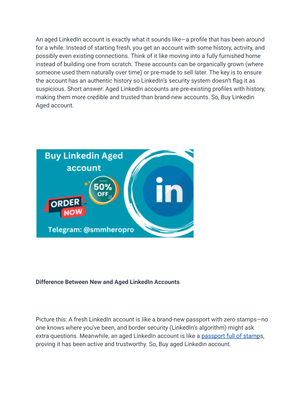 an aged linkedin account is exactly what