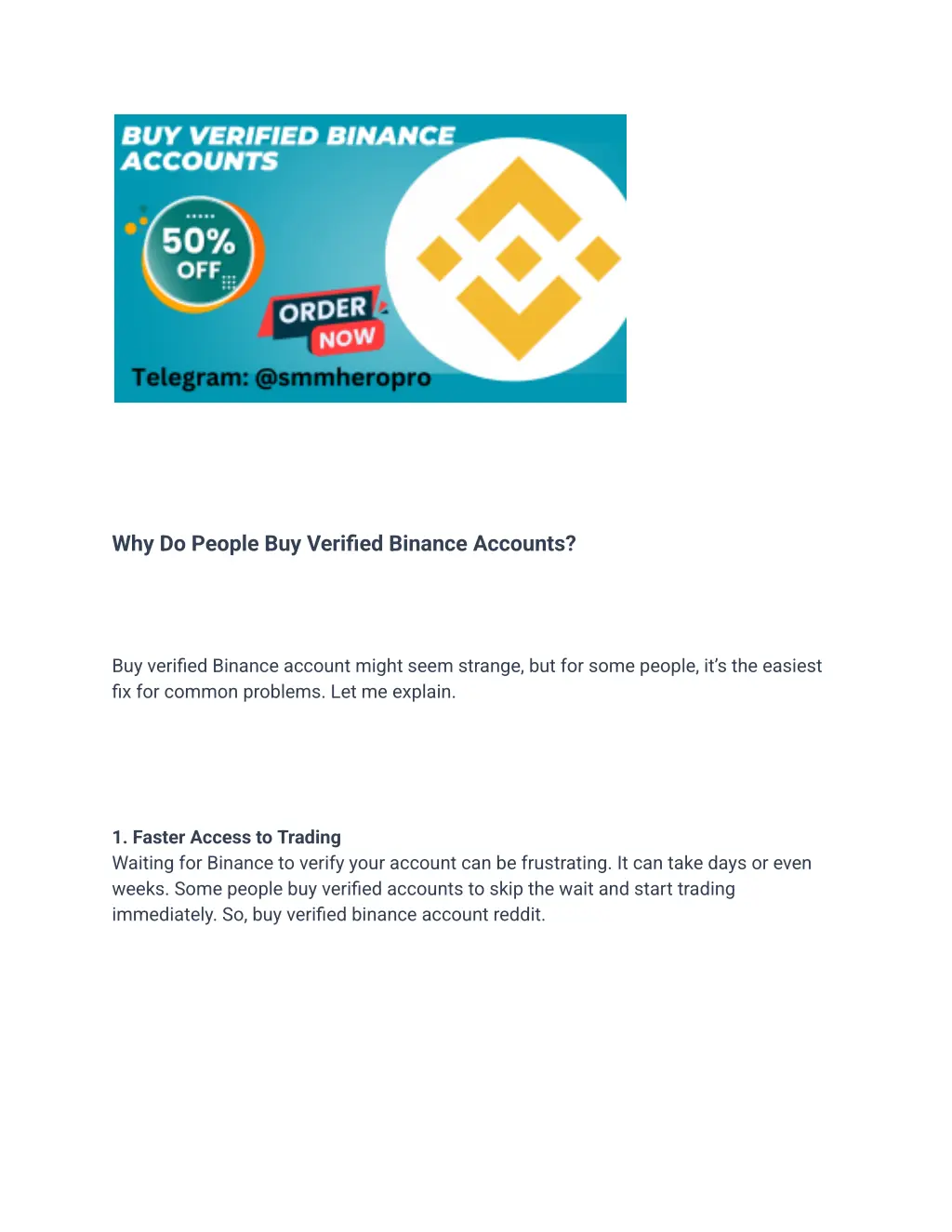 why do people buy verified binance accounts