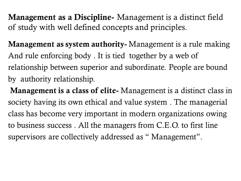 management as a discipline management