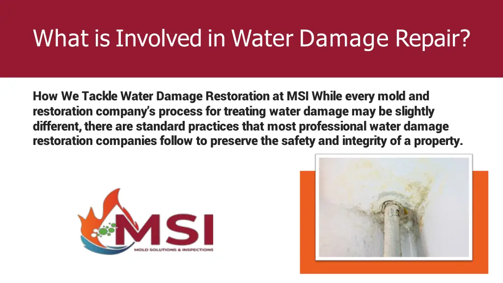 what is involved in water damage repair