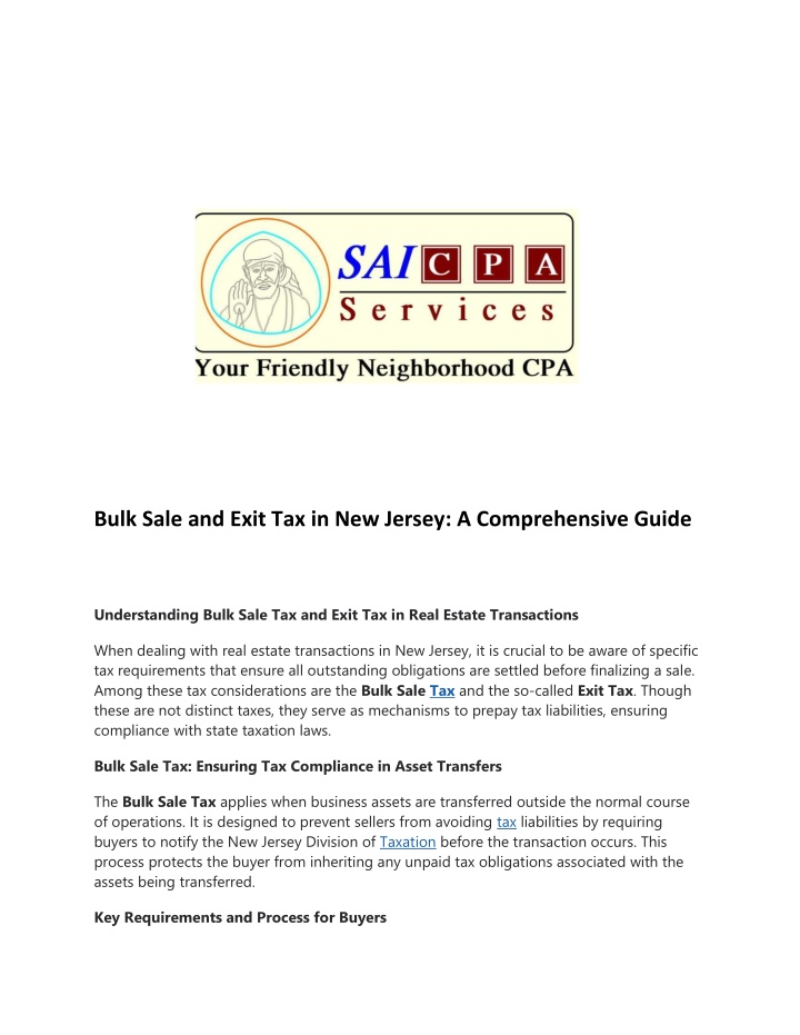bulk sale and exit tax in new jersey