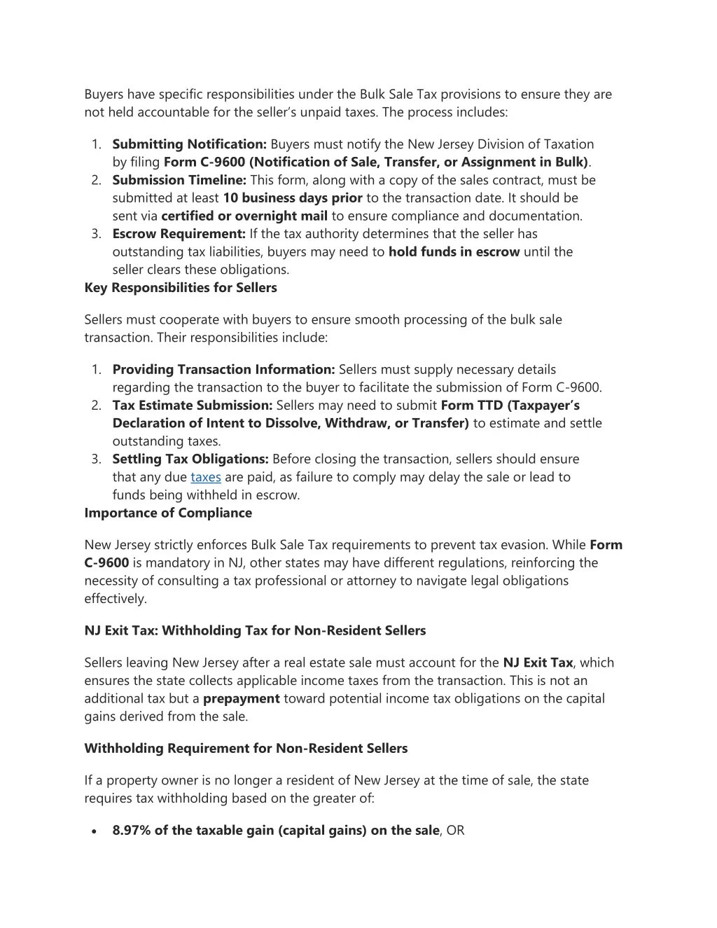buyers have specific responsibilities under