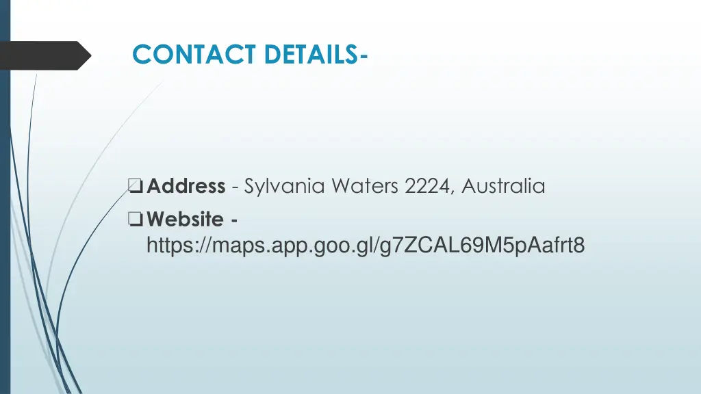 contact details