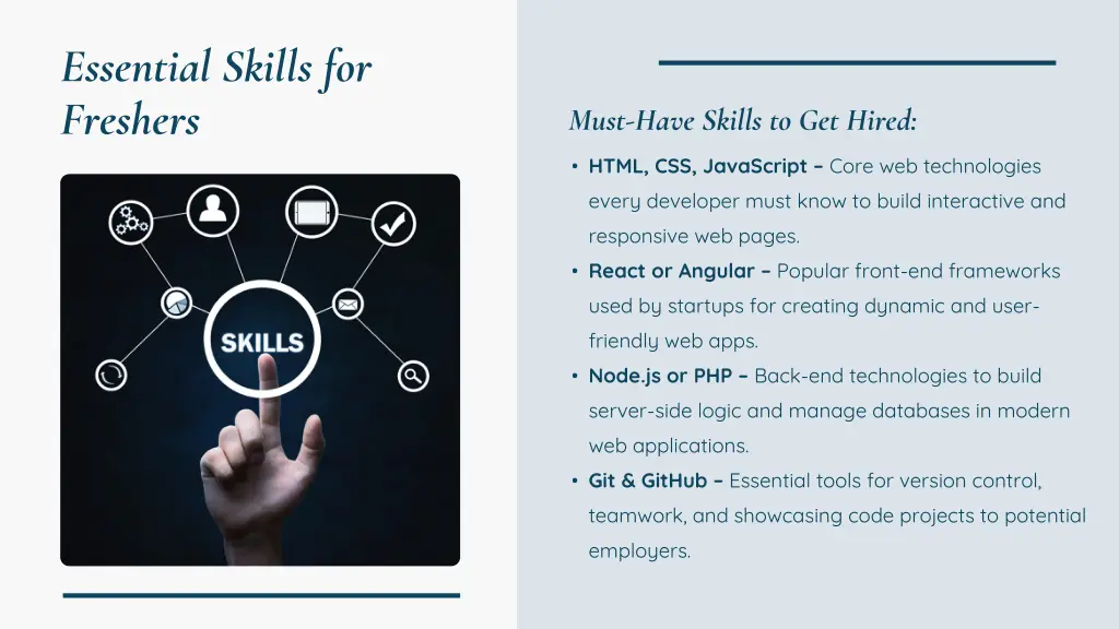 essential skills for freshers