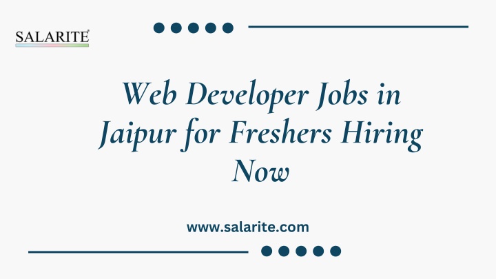 web developer jobs in jaipur for freshers hiring