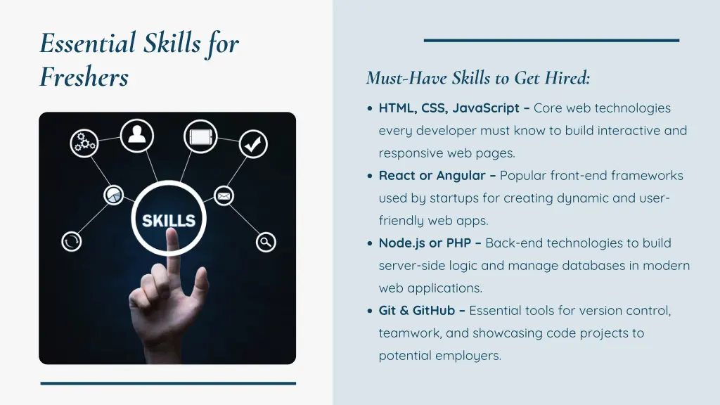 essential skills for freshers