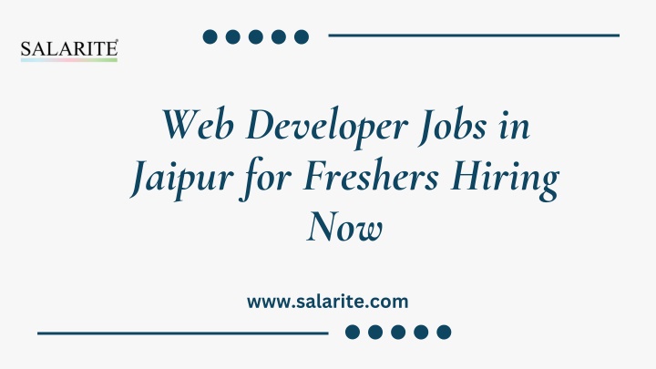 web developer jobs in jaipur for freshers hiring