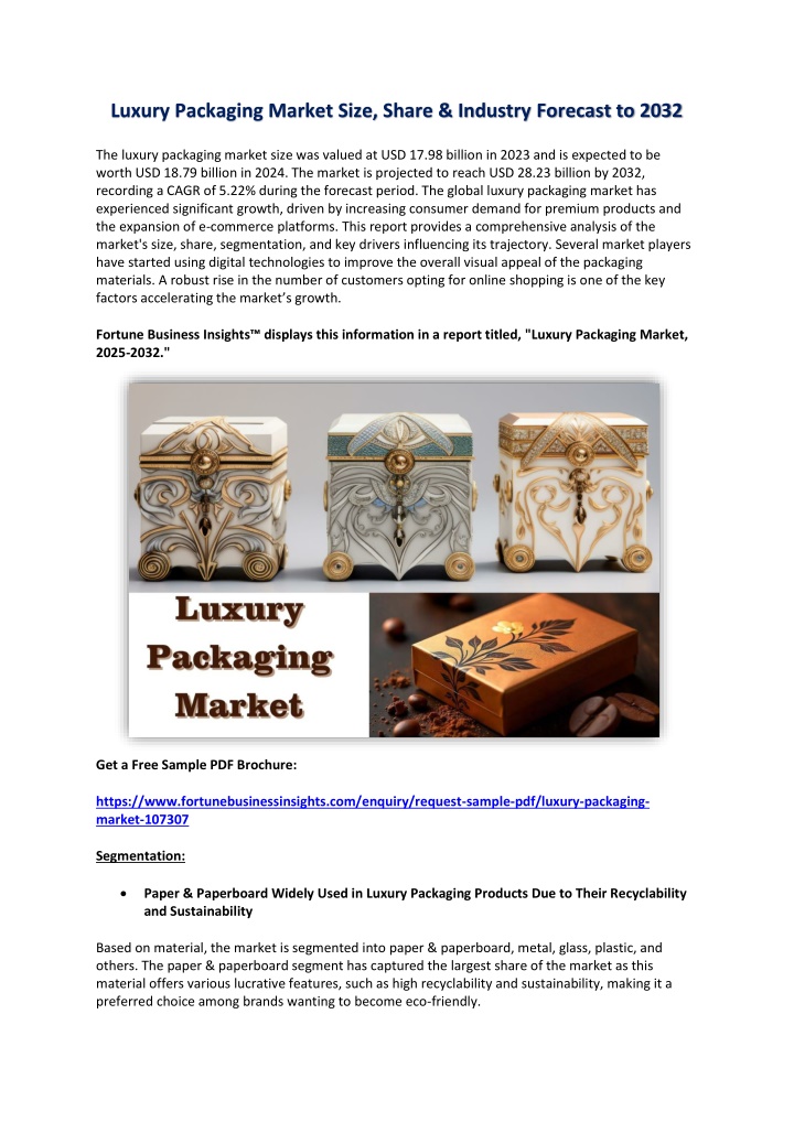 luxury packaging market size share industry