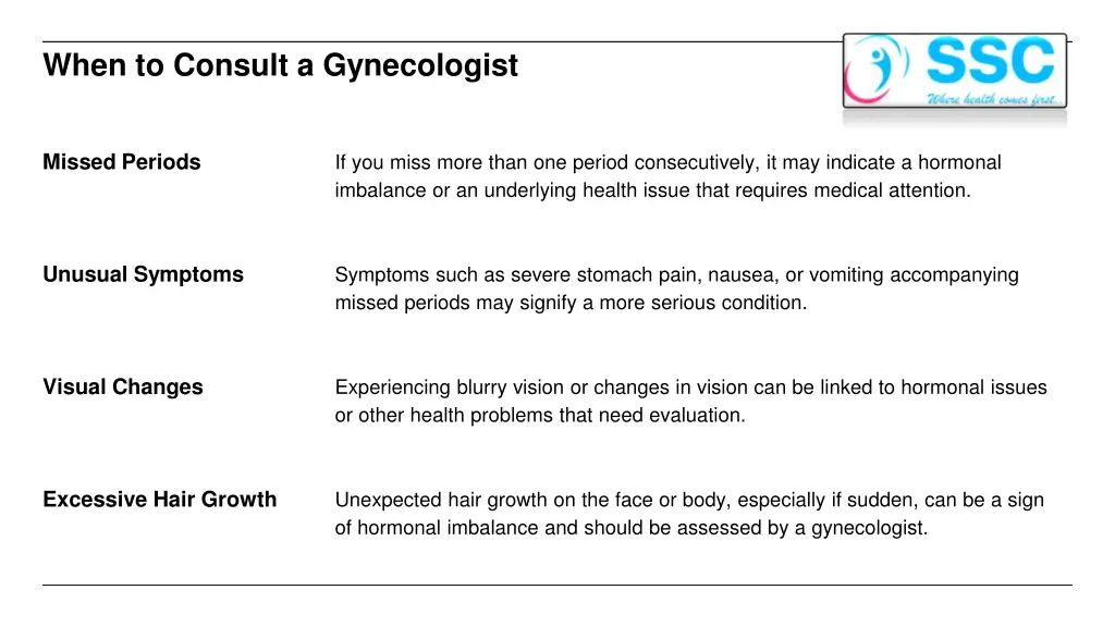 when to consult a gynecologist