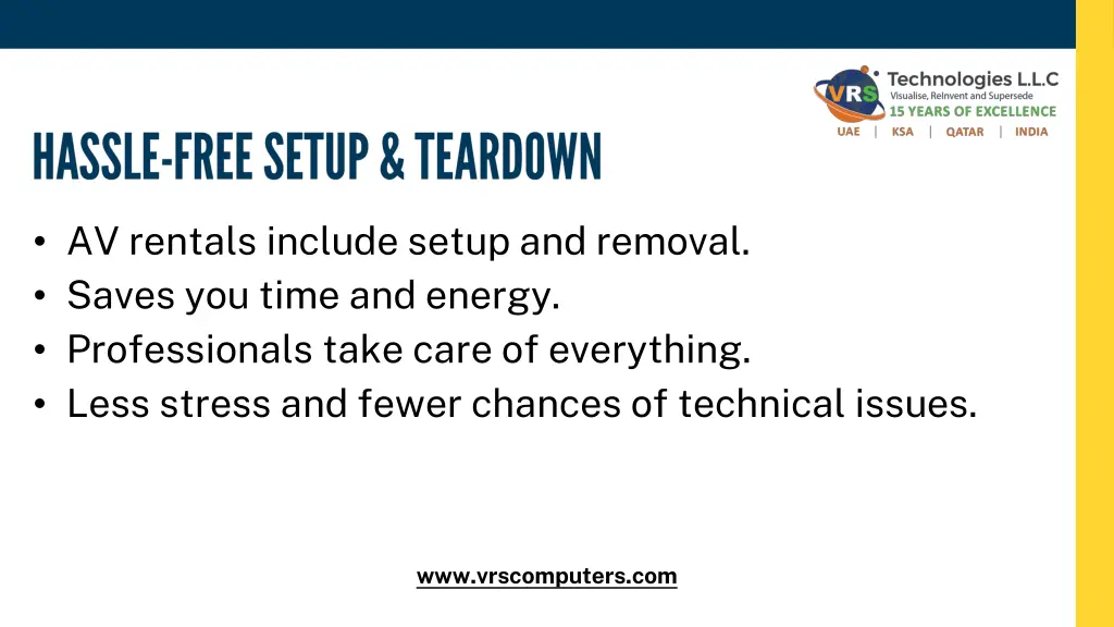 av rentals include setup and removal saves