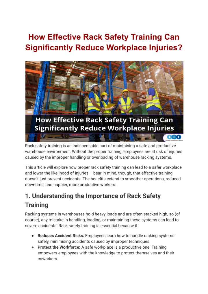 how effective rack safety training