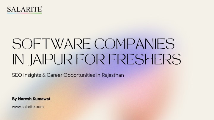 software companies in jaipur for freshers