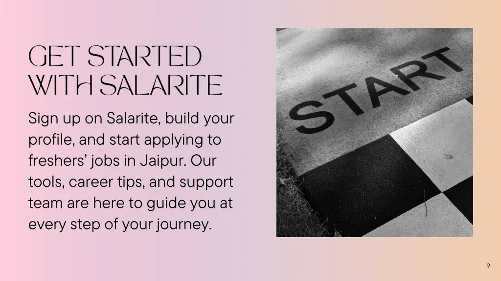 sign up on salarite build your profile and start
