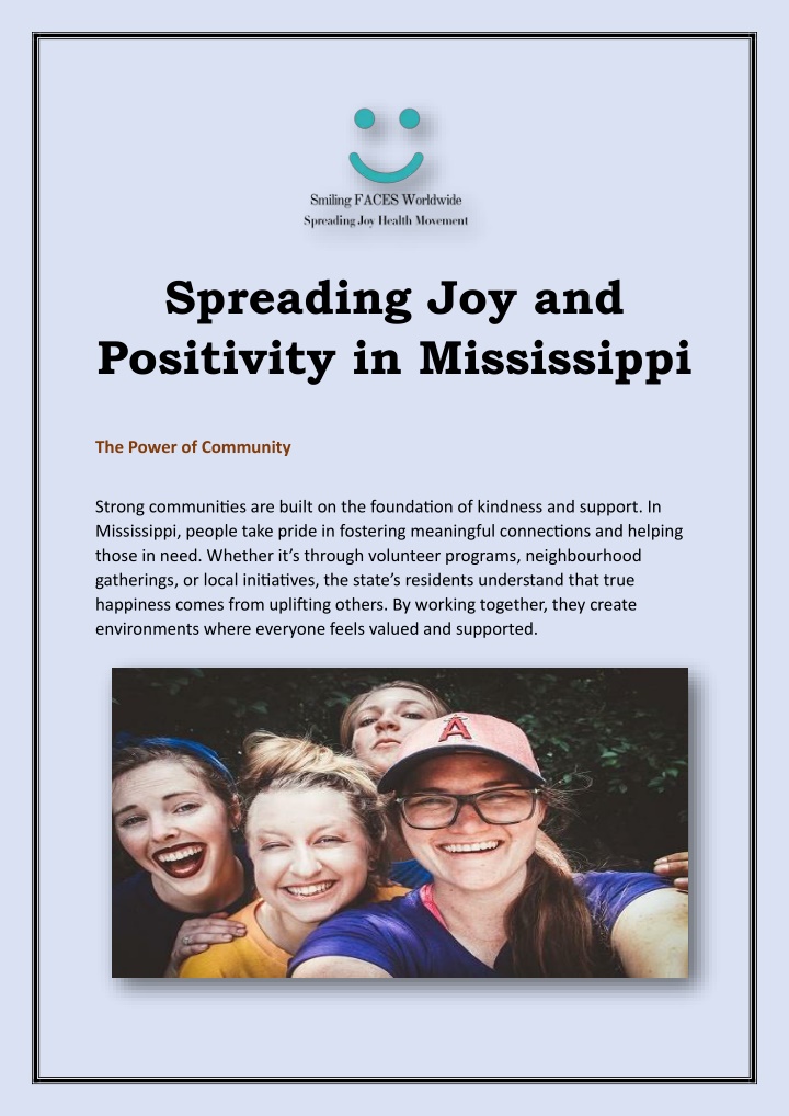 spreading joy and positivity in mississippi