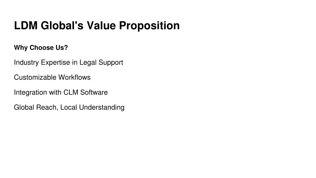 ldm global s value proposition
