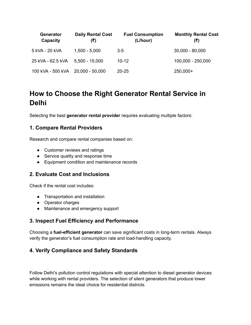 generator capacity