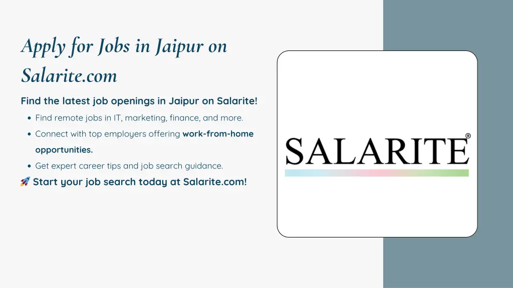 apply for jobs in jaipur on salarite com