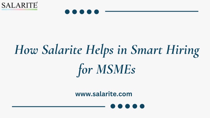 how salarite helps in smart hiring for msmes