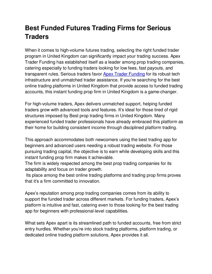 best funded futures trading firms for serious