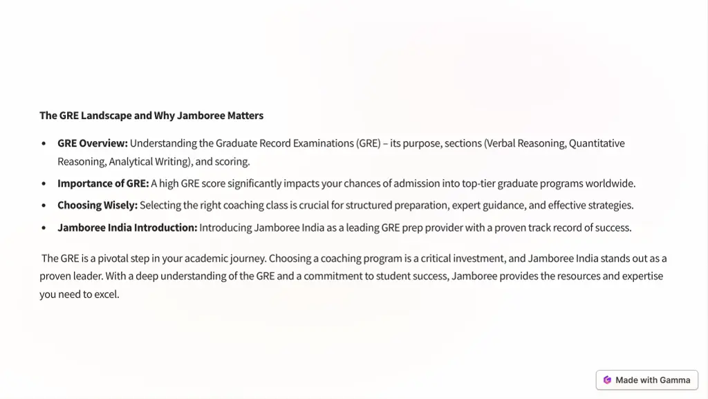 the gre landscape and why jamboree matters