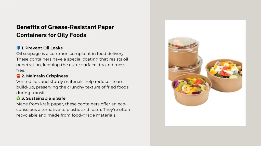 benefits of grease resistant paper containers