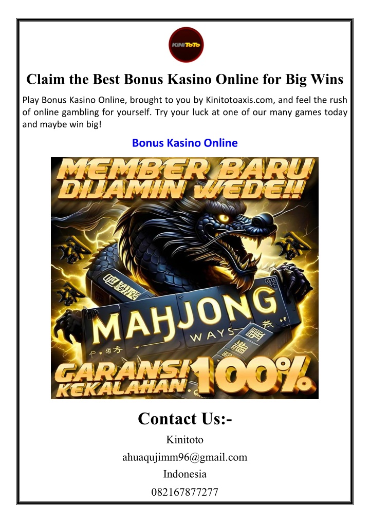 claim the best bonus kasino online for big wins