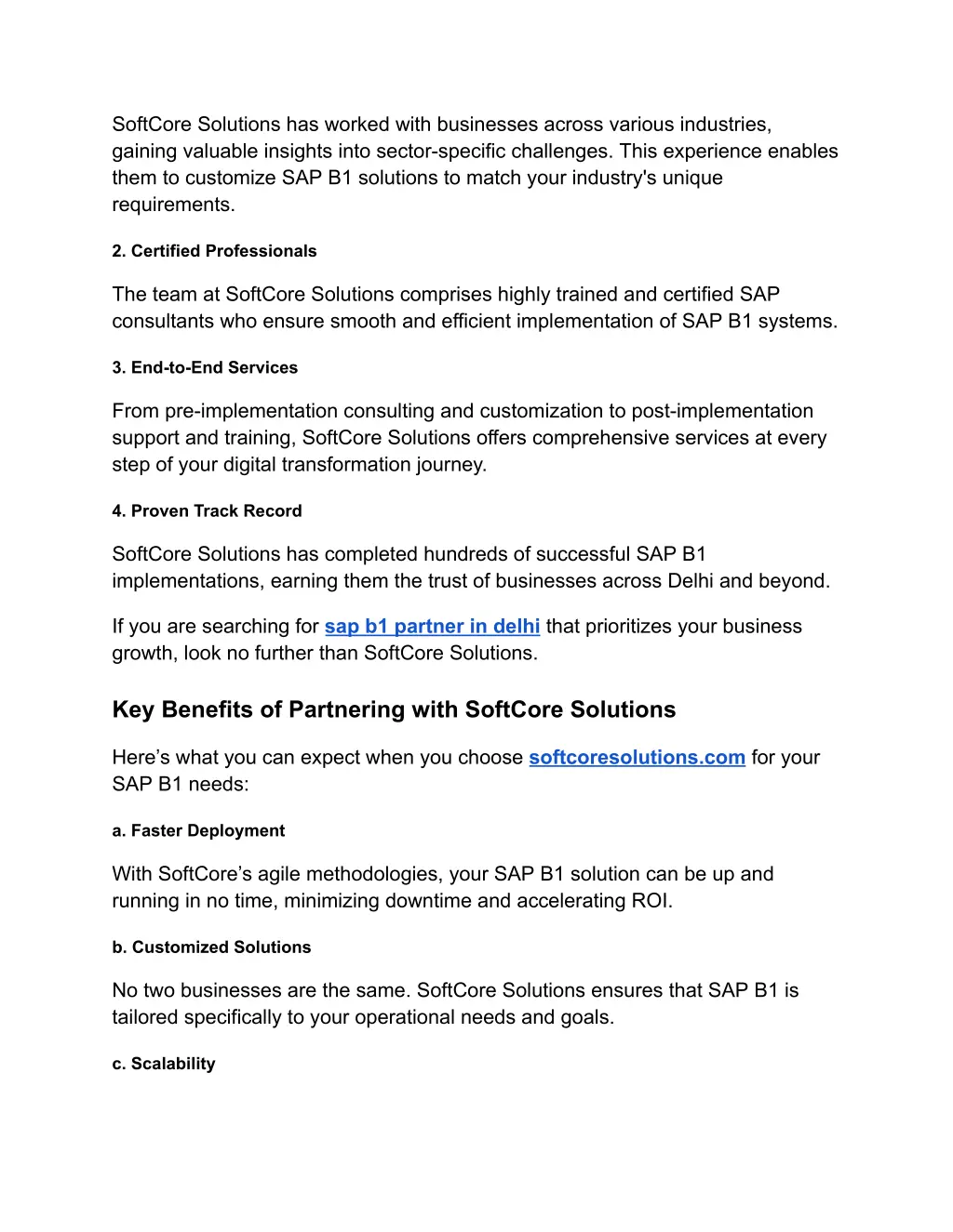 softcore solutions has worked with businesses