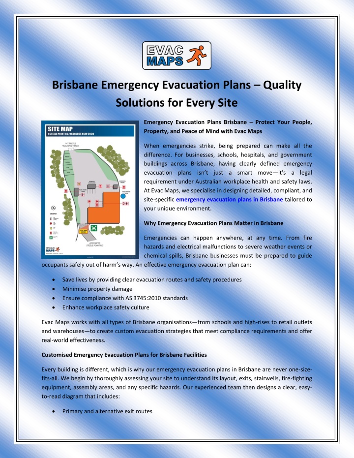 brisbane emergency evacuation plans quality